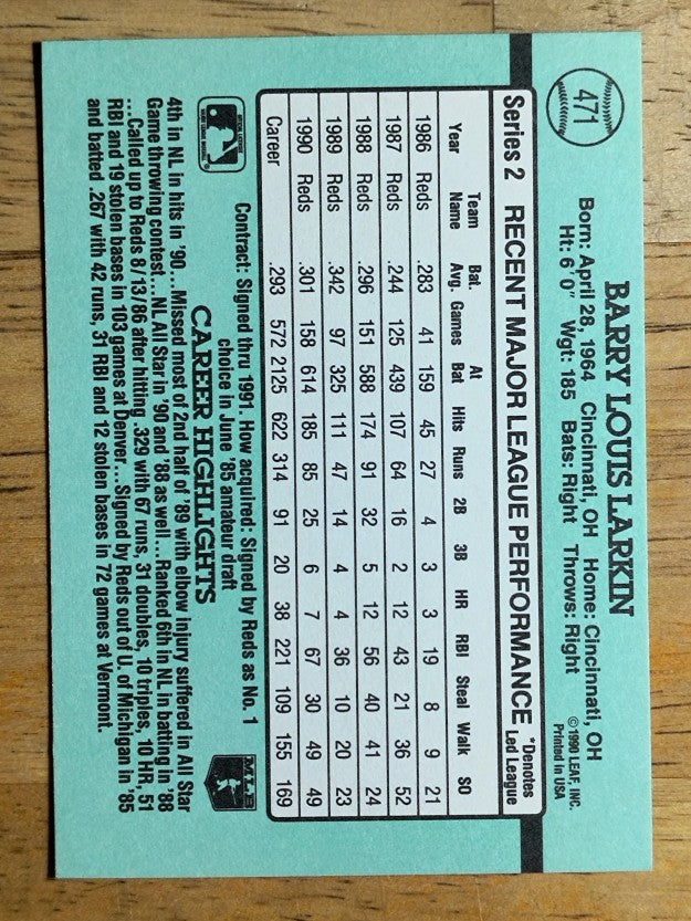 1991 Donruss #471 Barry Larkin