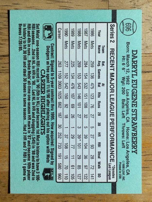 1991 Donruss #696 Darryl Strawberry
