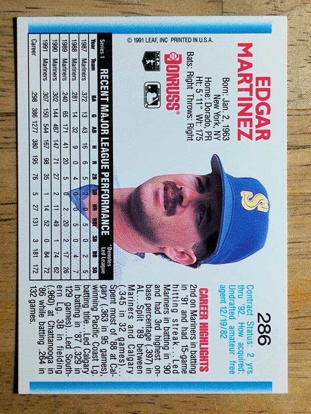 1992 Donruss #286 Edgar Martinez