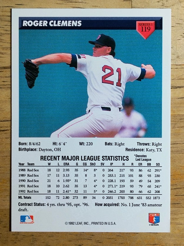 1993 Donruss #119 Roger Clemens