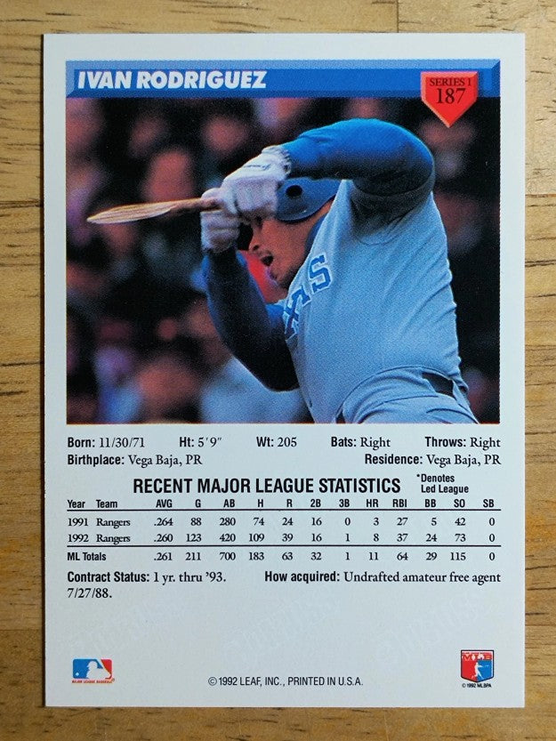 1993 Donruss #187 Ivan Rodriguez