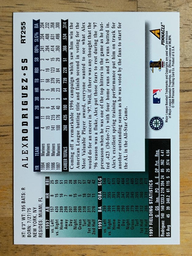 1998 Score Rookie Traded #255 Alex Rodriguez ST