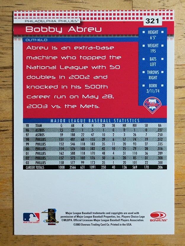 2004 Donruss #321 Bobby Abreu