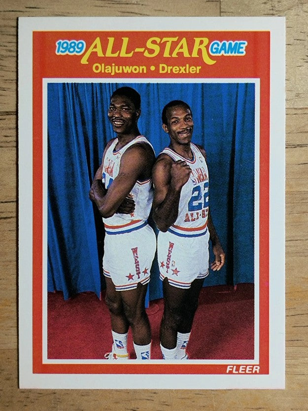 1989-90 Fleer #164 Hakeem Olajuwon AS/Clyde Drexler AS