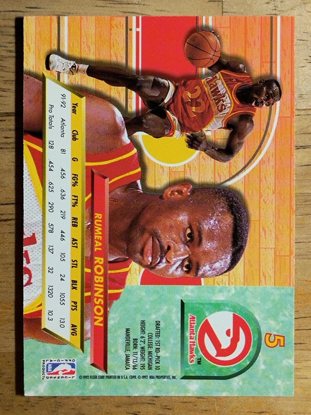 1992-93 Ultra #5 Rumeal Robinson