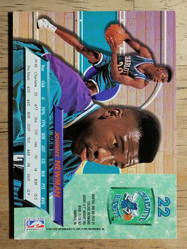 1992-93 Ultra #22 Johnny Newman