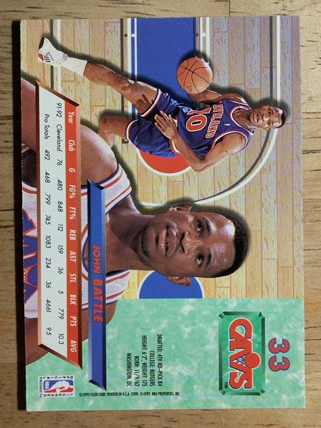 1992-93 Ultra #33 John Battle