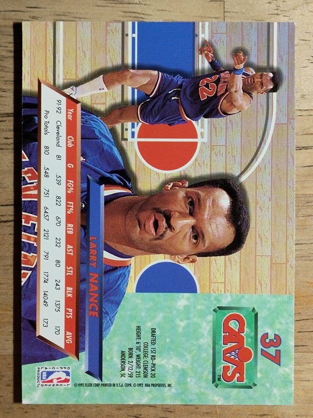 1992-93 Ultra #37 Larry Nance