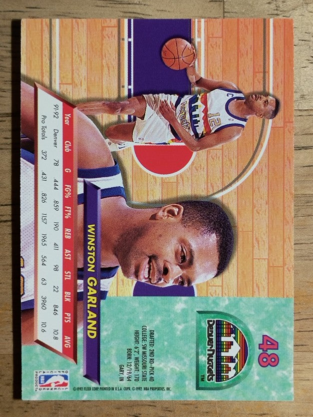 1992-93 Ultra #48 Winston Garland