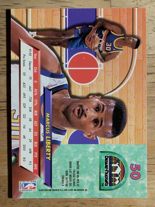 1992-93 Ultra #50 Marcus Liberty
