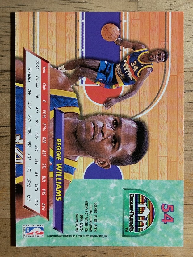 1992-93 Ultra #54 Reggie Williams