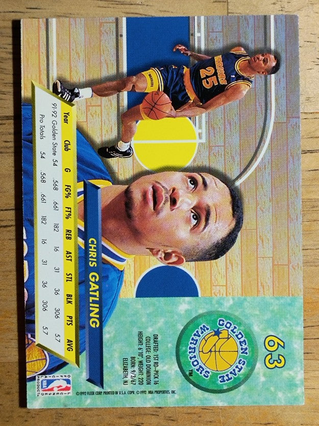 1992-93 Ultra #63 Chris Gatling