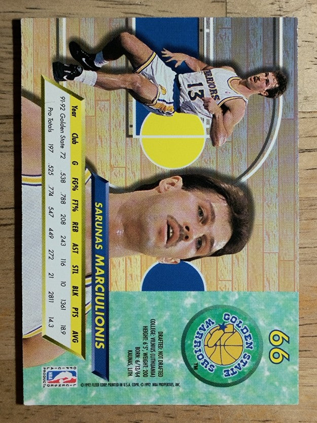1992-93 Ultra #66 Sarunas Marciulionis