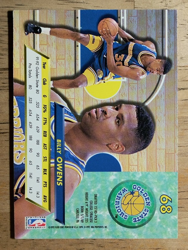 1992-93 Ultra #68 Billy Owens