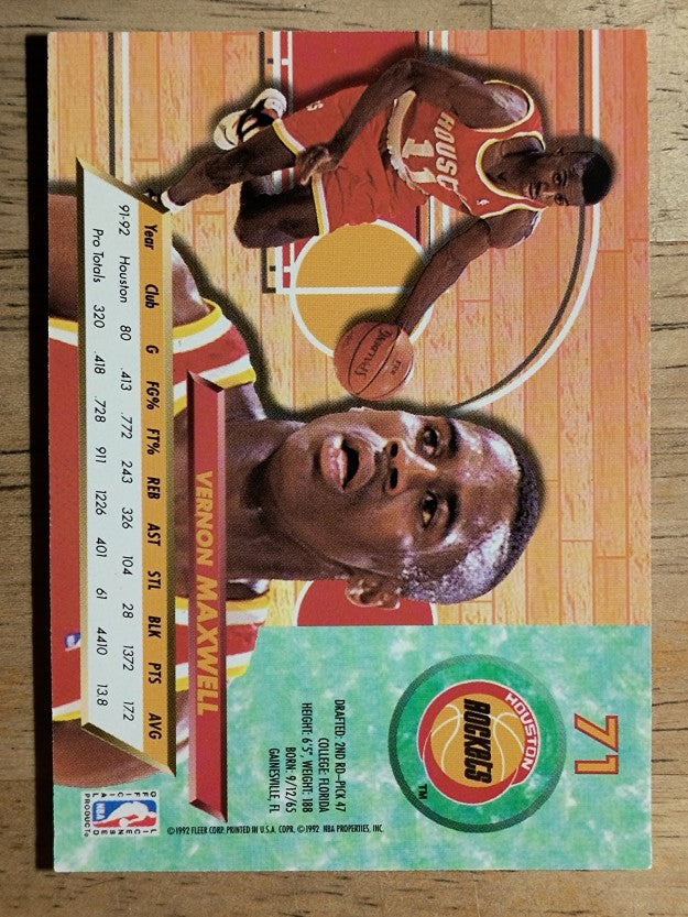 1992-93 Ultra #71 Vernon Maxwell