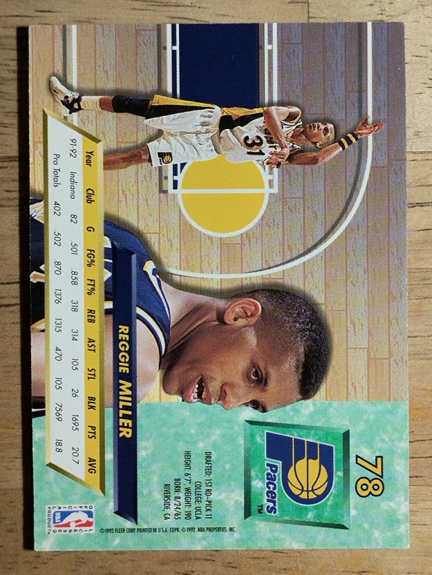1992-93 Ultra #78 Reggie Miller