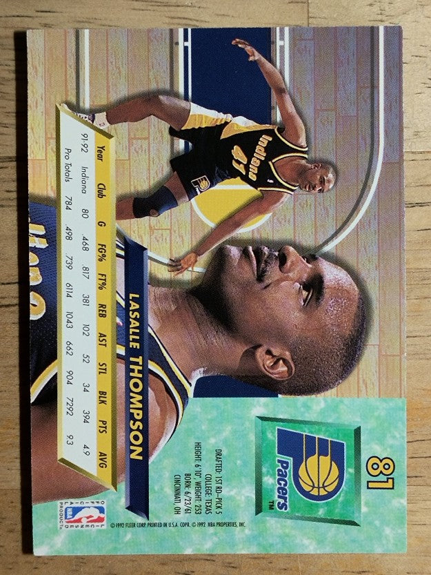 1992-93 Ultra #81 LaSalle Thompson