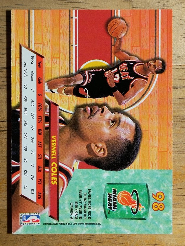 1992-93 Ultra #98 Bimbo Coles