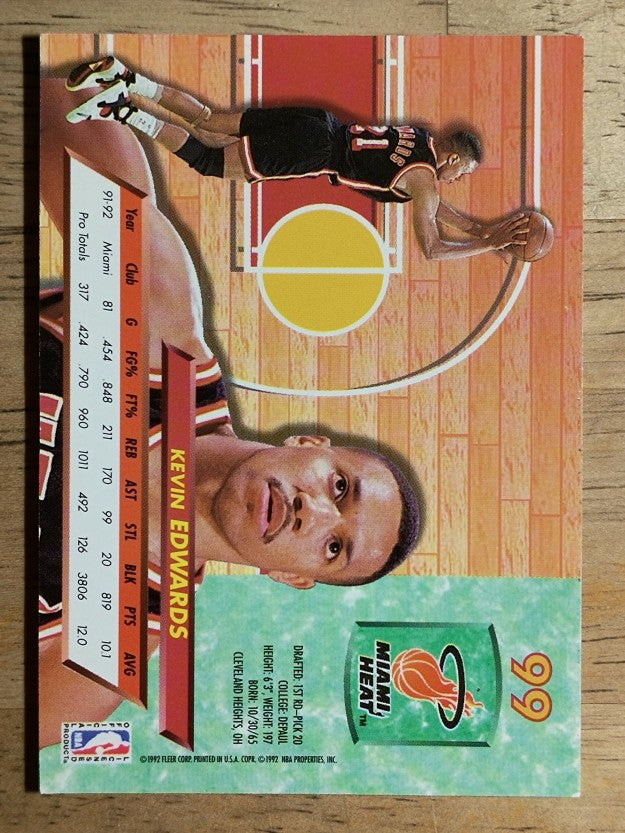 1992-93 Ultra #99 Kevin Edwards