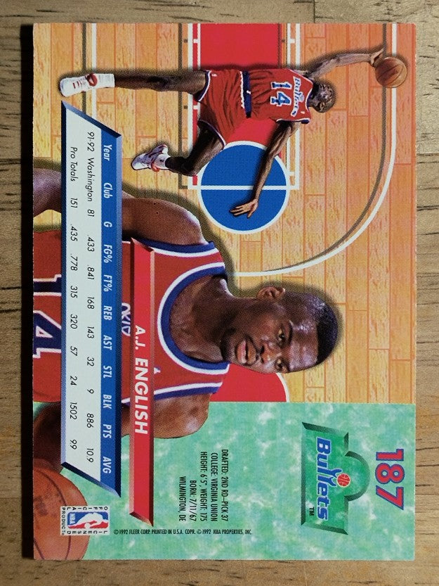 1992-93 Ultra #187 A.J. English