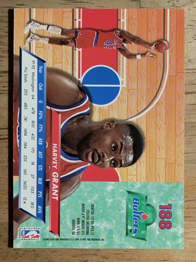1992-93 Ultra #188 Harvey Grant