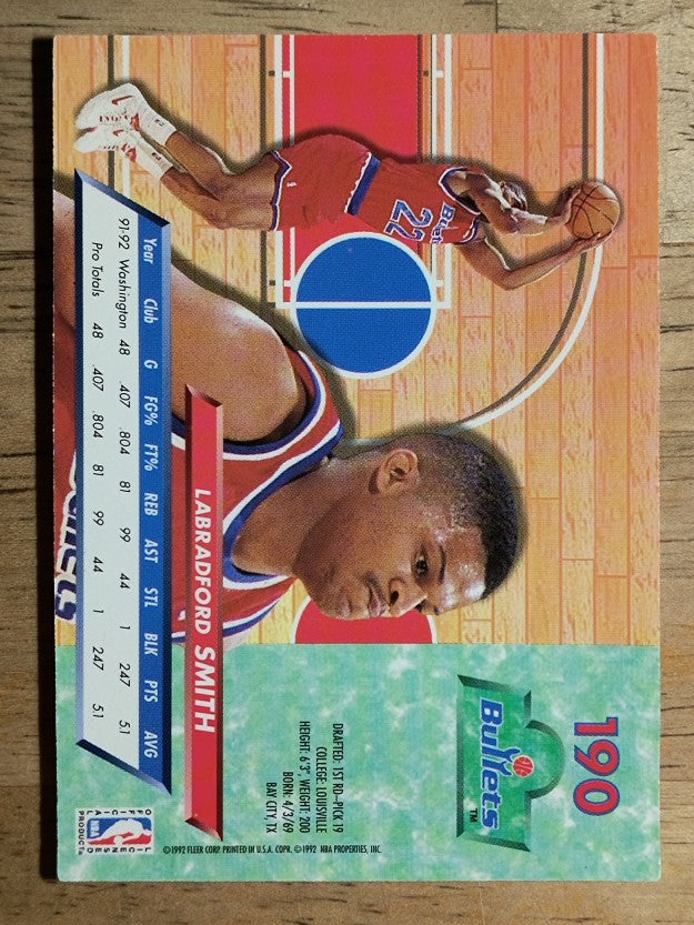 1992-93 Ultra #190 LaBradford Smith