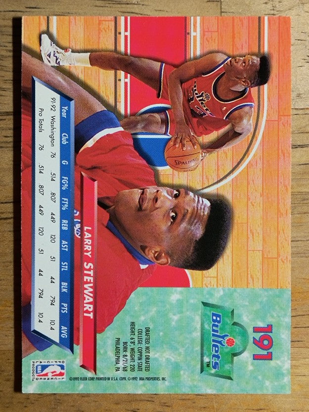 1992-93 Ultra #191 Larry Stewart