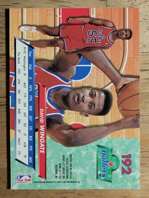 1992-93 Ultra #192 David Wingate