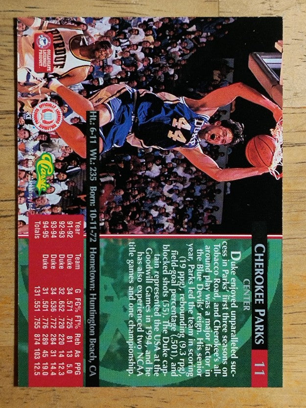 1995 Classic #11 Cherokee Parks