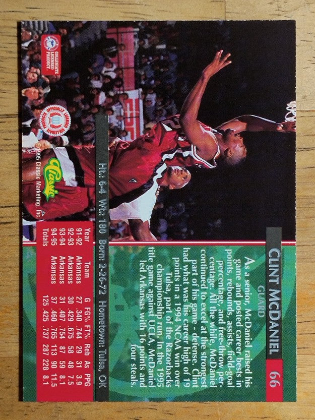 1995 Classic #66 Clint McDaniel