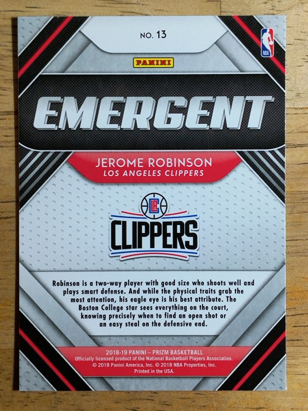 2018-19 Panini Prizm Emergent #13 Jerome Robinson