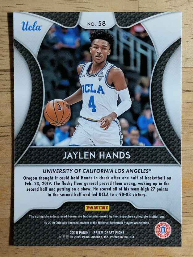 2019-20 Panini Prizm Draft Picks #58 Jaylen Hands