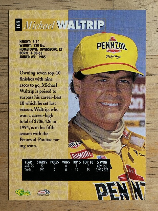 1995 Classic Five Sport #168 Michael Waltrip