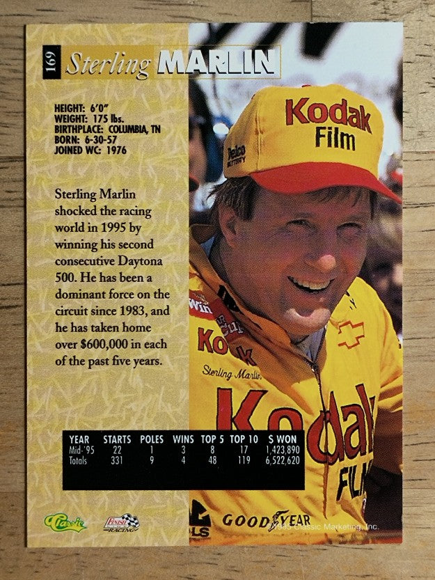 1995 Classic Five Sport #169 Sterling Marlin