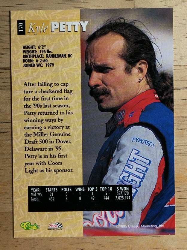 1995 Classic Five Sport #170 Kyle Petty