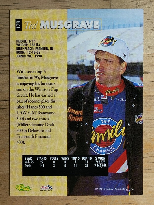 1995 Classic Five Sport #178 Ted Musgrave
