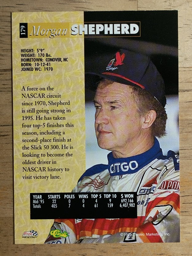 1995 Classic Five Sport #179 Morgan Shepherd