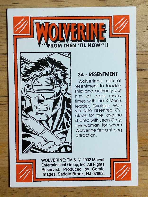 1992 Comic Images Wolverine From Then 'Til Now II #34 Resentment