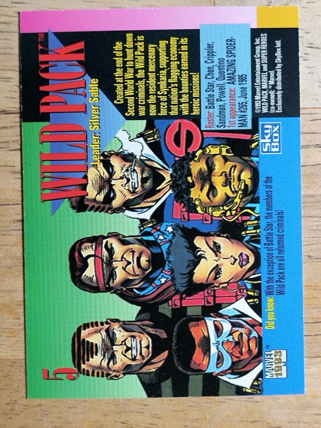 1993 SkyBox Marvel Universe IV #5 Wild Pack