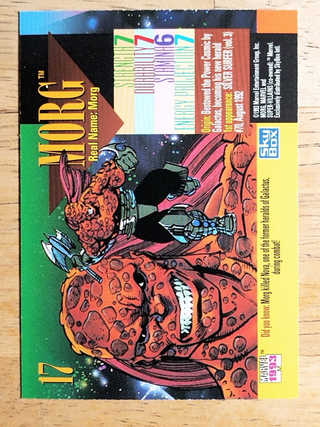 1993 SkyBox Marvel Universe IV #17 Morg