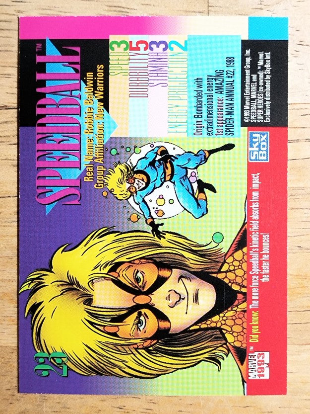 1993 SkyBox Marvel Universe IV #23 Speedball