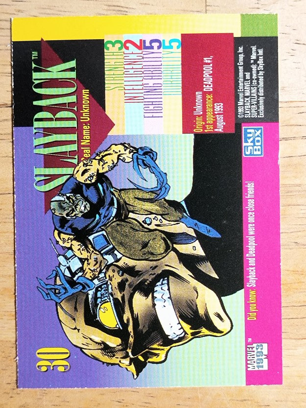 1993 SkyBox Marvel Universe IV #30 Slayback
