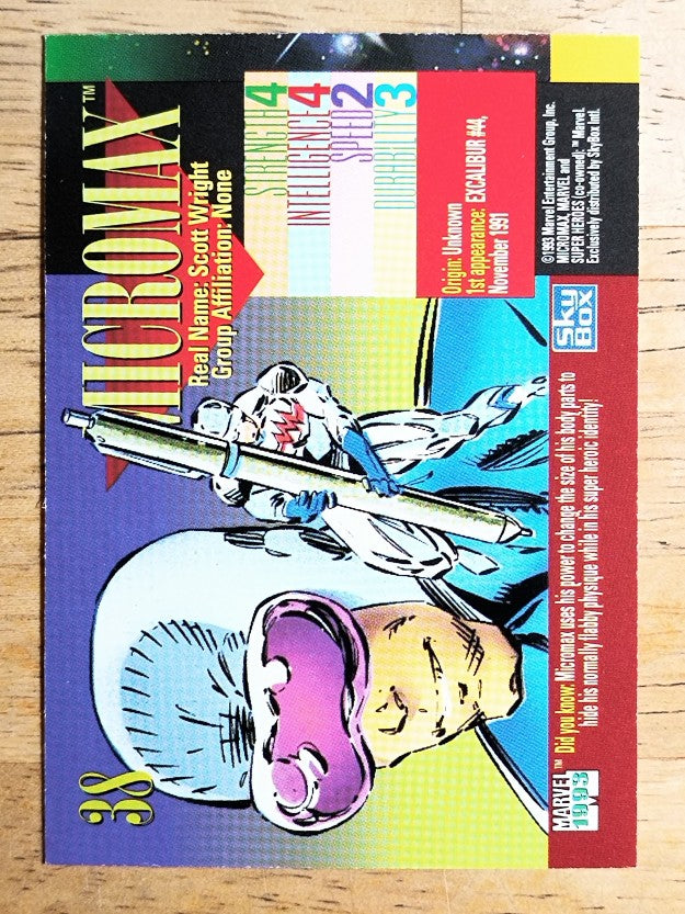 1993 SkyBox Marvel Universe IV #38 Micromax