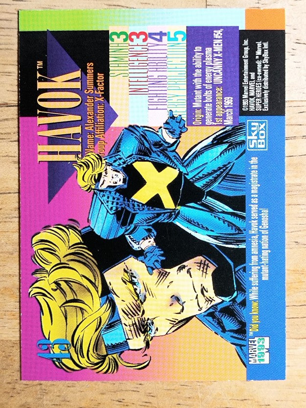 1993 SkyBox Marvel Universe IV #43 Havok