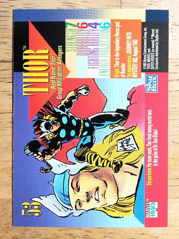 1993 SkyBox Marvel Universe IV #53 Thor