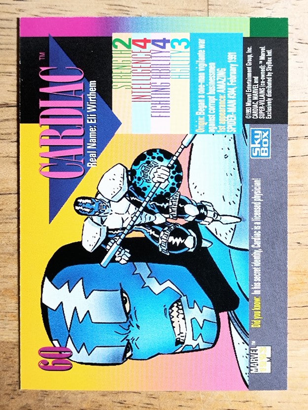 1993 SkyBox Marvel Universe IV #60 Cardiac