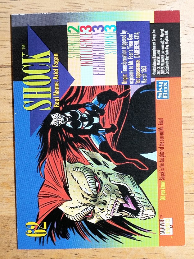1993 SkyBox Marvel Universe IV #62 Shock