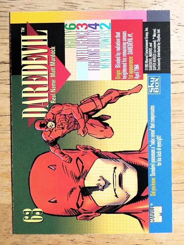 1993 SkyBox Marvel Universe IV #63 Daredevil