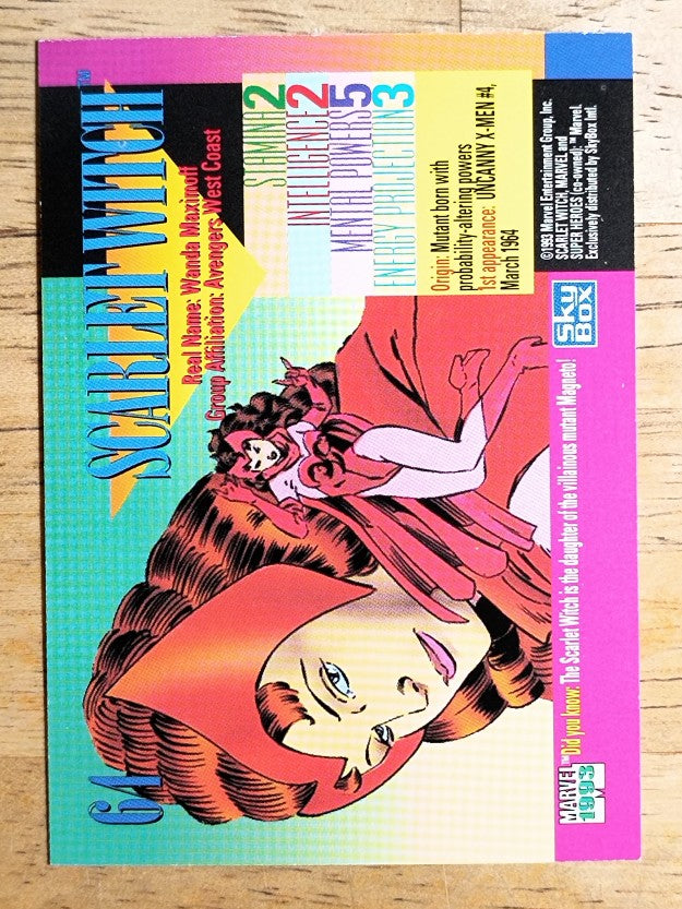 1993 SkyBox Marvel Universe IV #64 Scarlet Witch