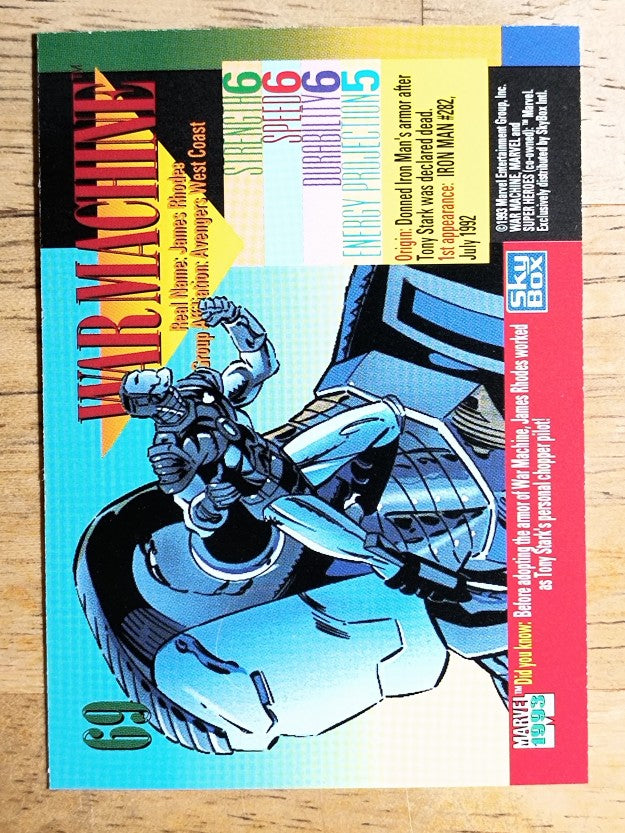 1993 SkyBox Marvel Universe IV #69 War Machine